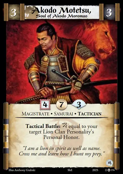 Akodo Motetsu, Soul of Akodo Moromao