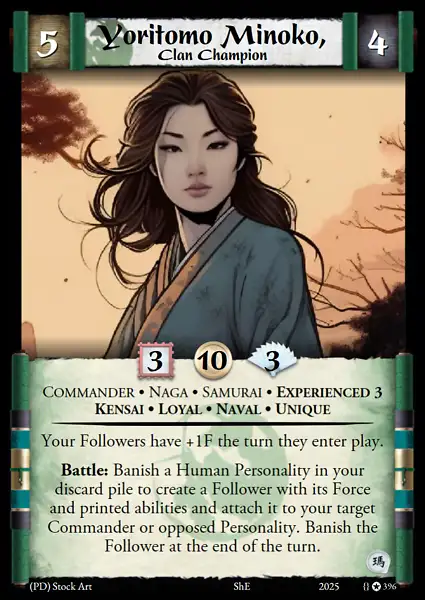 Yoritomo Minoko, Clan Champion • Experienced 3