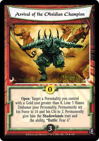 Arrival of the Obsidian Champion